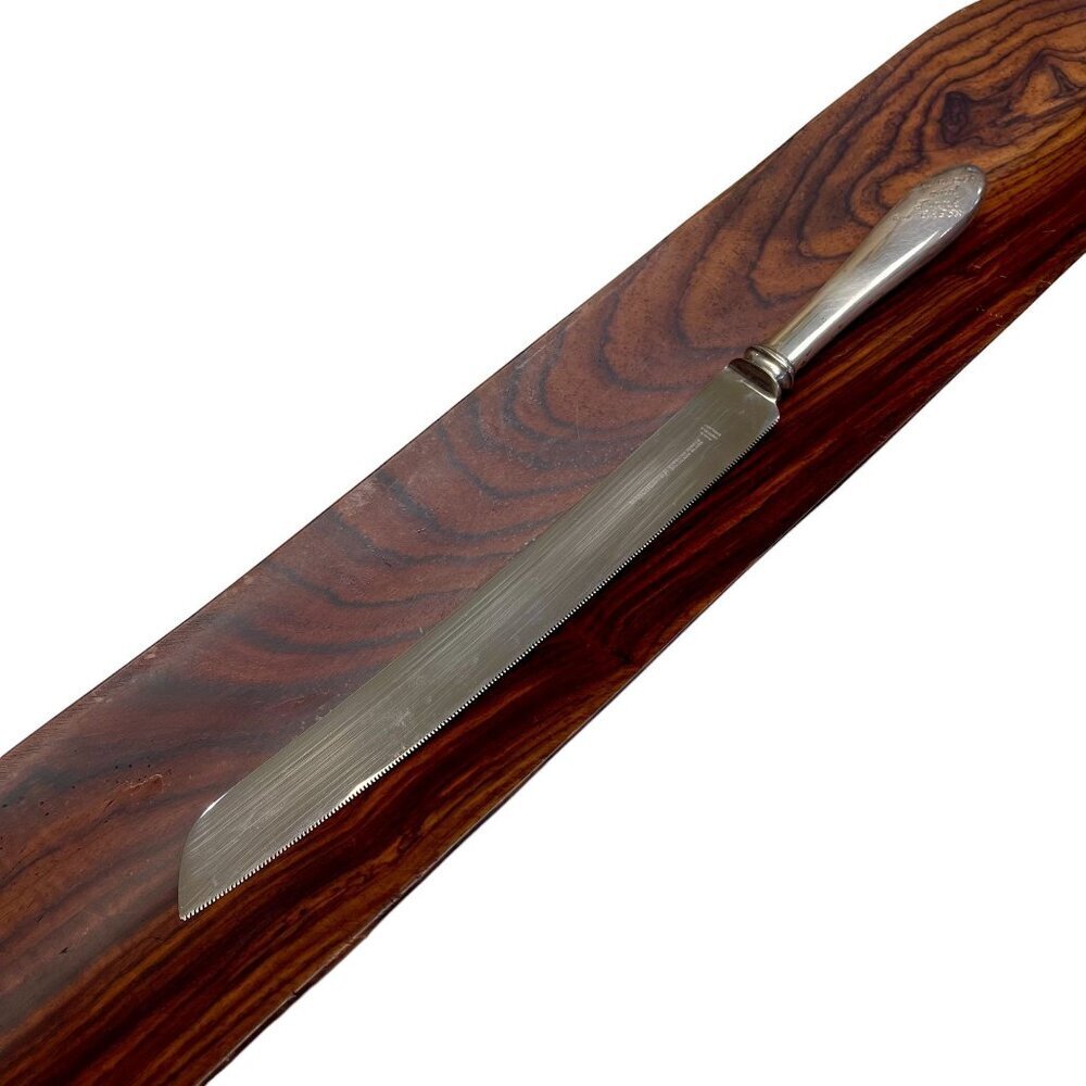 1960s Manchester Sheffield England Sterling and Stainless Steel Blade Cake Knife - Picture 2 of 5